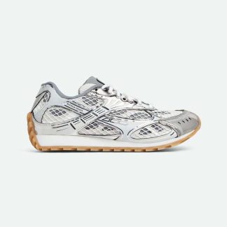 Bottega Veneta Unisex Technical Fabric Lace-up Orbit Sneaker-White