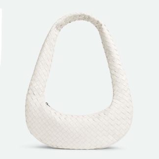Bottega Veneta Women Buddy Intrecciato Leather Crossbody Bag-White