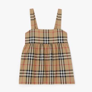 Burberry Girls' Vintage Check Stretch Cotton Top