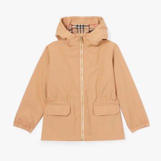 Burberry Kids' Vintage Check-lined Cotton Hooded Jacket