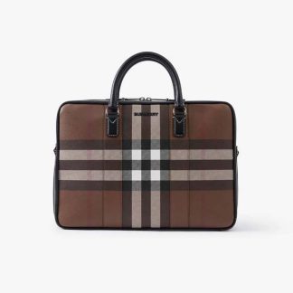 Burberry Men Ainsworth Briefcase-Brown