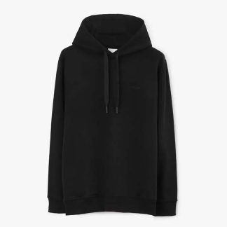 Burberry Men Check EKD Cotton Hoodie-Black