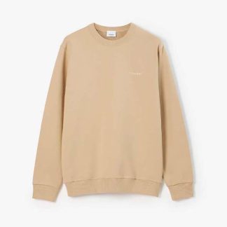Burberry Men Check EKD Cotton Sweatshirt-Beige