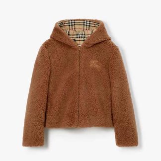 Burberry Men EKD Fleece Hooded Jacket-Brown