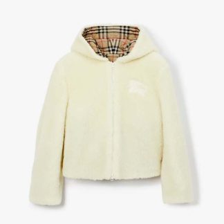 Burberry Men EKD Fleece Hooded Jacket-White
