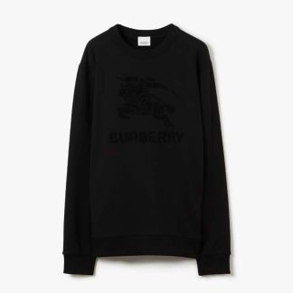 Burberry Men EKD Motif Cotton Sweatshirt-Black