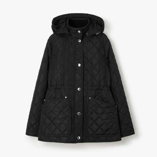 Burberry Women Diamond Quilted Nylon Jacket-Black