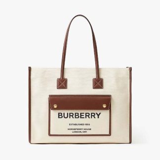 Burberry Women Medium Freya Tote-Beige