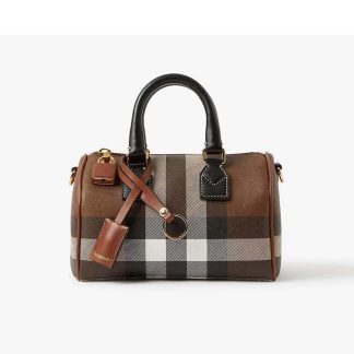 Burberry Women Mini Check Bowling Bag-Black
