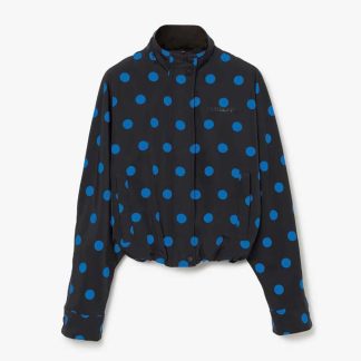 Burberry Women Polka Dot Nylon Jacquard Funnel Neck Jacket