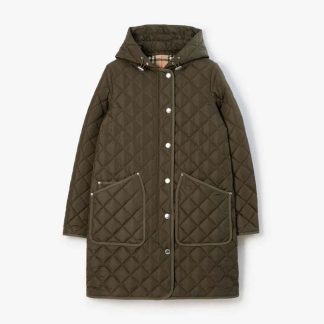 Burberry Women Quilted Nylon Hooded Coat