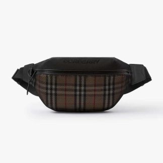 Burberry Women Sonny Belt Bag with Embroidered Burberry Lettering