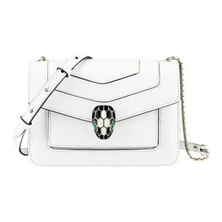 Bvlgari Women Mini Serpenti Forever East-West Shoulder Bag-White
