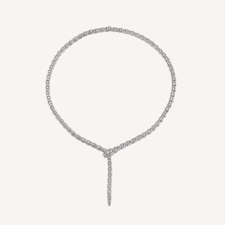 Bvlgari Women Serpenti Viper Slim Necklace in 18 kt White Gold