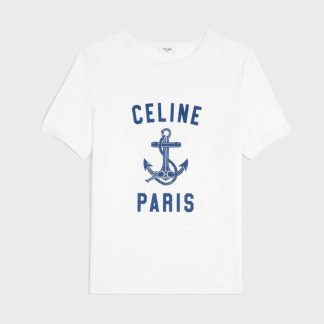Celine Men 70'S Anchor T-shirt in Cotton Jersey