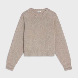 Celine Men Crew Neck Sweater in Seamless Cashmere