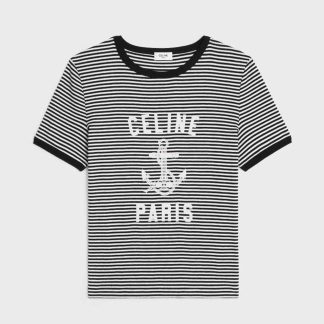 Celine Women 70's Anchor T-shirt in Striped Jersey
