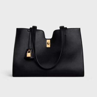 Celine Women Cabas 16 in Smooth Calfskin-Black