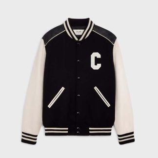 Celine Women Classic Teddy Jacket in Textured Wool-Black