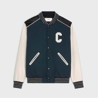 Celine Women Classic Teddy Jacket in Textured Wool-Gray
