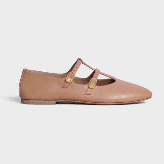 Celine Women Les Ballerines Celine Double Strap Mary Jane in Lambskin