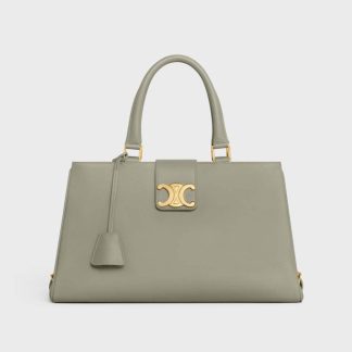 Celine Women Medium Appoline Bag in Supple Calfskin-Gray