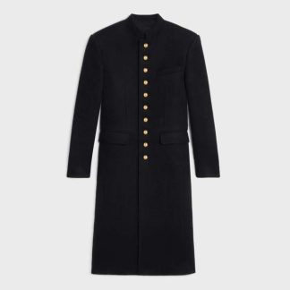 Celine Women Military Coat in Wool Cloth
