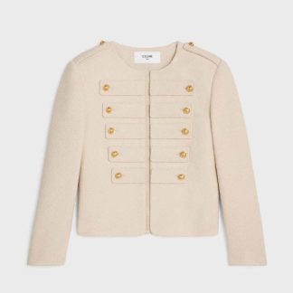 Celine Women Military Jacket in Tweed