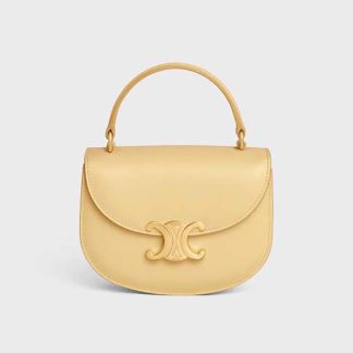 Celine Women Mini Besace Triomphe in Shiny Calfskin-Yellow