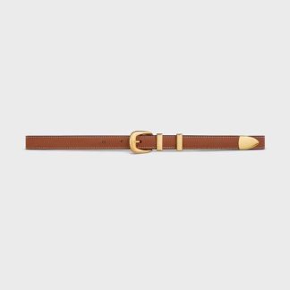 Celine Women Small Western Belt in Natural Calfskin-Tan