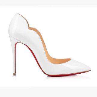 Christian Louboutin Women Hot Chick 100 mm Pumps Patent Calf Leather White