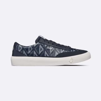 Dior Men B101 Sneaker Navy Blue CD Diamond Canvas Smooth Calfskin and Nubuck