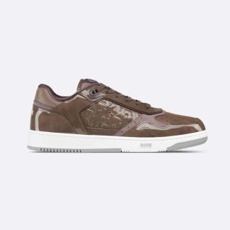 Dior Men B27 Low-top Sneaker Plum Patent Calfskin and Dior Oblique Gravity Leather