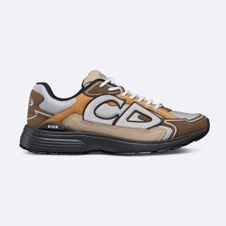 Dior Men B30 Sneaker Brown Mesh and White Technical Fabric