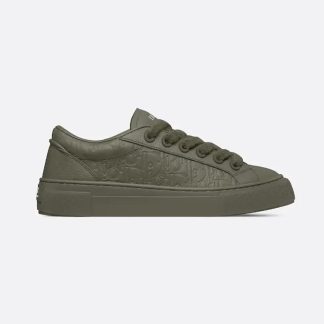 Dior Men B33 Sneaker Khaki Grained Calfskin and Khaki Dior Gravity Leather