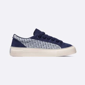Dior Men B33 Sneaker Navy Blue Dior Oblique Jacquard and Suede