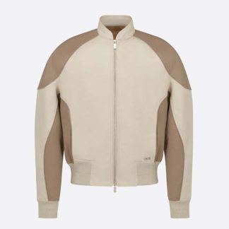 Dior Men Bomber Jacket Gray Cotton Canvas