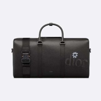 Dior Men By Erl Dior Lingot 50 Bag Black Grained Calfskin