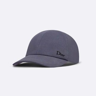 Dior Men Christian Dior Couture Baseball Cap Gray Cotton Canvas