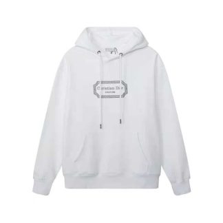 Dior Men Christian Dior Couture Hooded Sweatshirt White Cotton Fleece