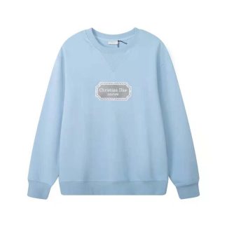 Dior Men Christian Dior Couture Sweatshirt Blue Cotton Fleece