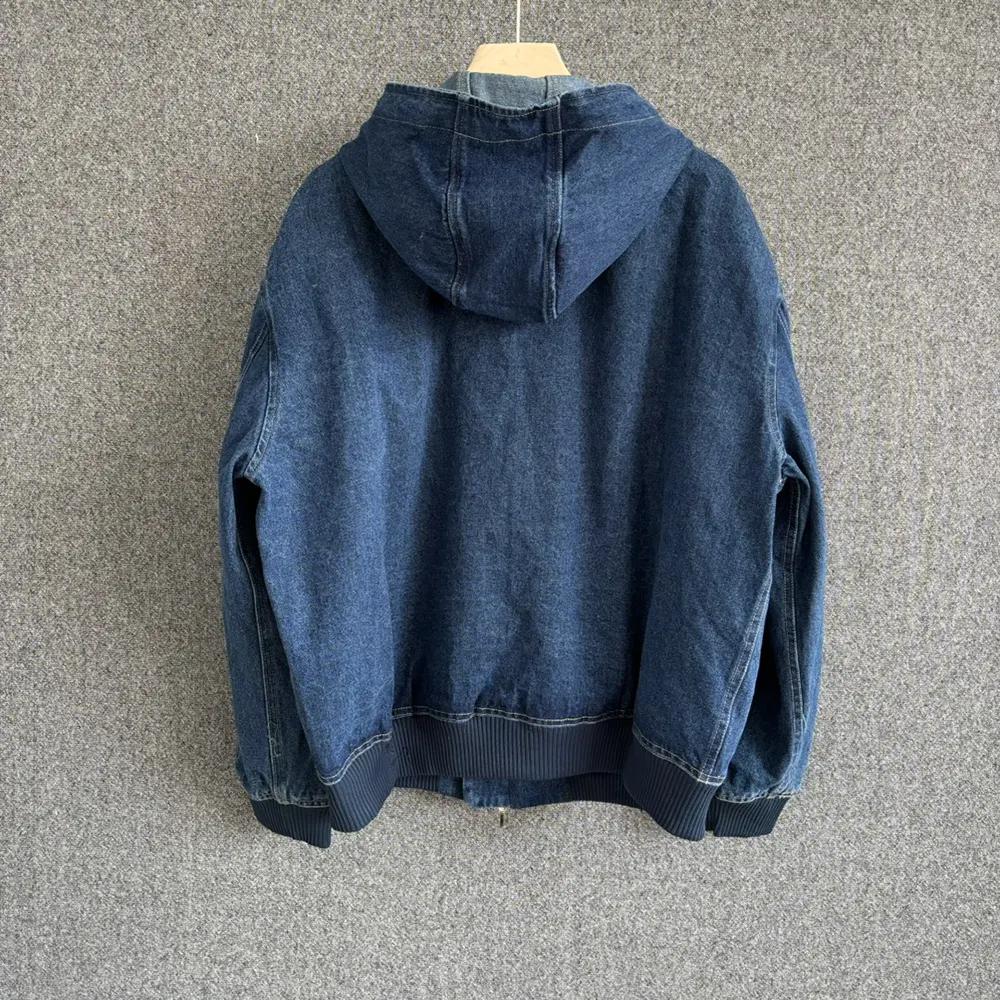 Dior Men Christian Dior Tag Hooded Jacket Blue Cotton Denim - Image 3