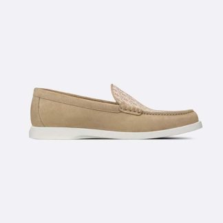 Dior Men Granville Loafer Beige Dior Oblique Suede and Jacquard