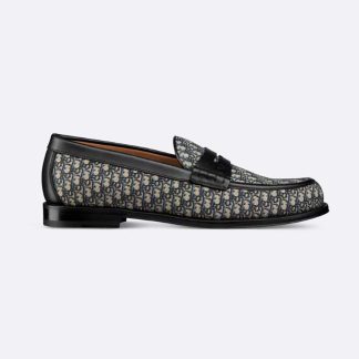 Dior Men Granville Loafer Beige and Black Dior Oblique Jacquard