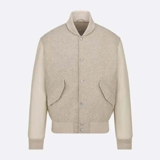Dior Men Jacket Ecru Cowhide Leather 483L428A0700