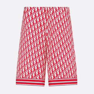 Dior Men Oblique Bermuda Shorts in Silk Twill