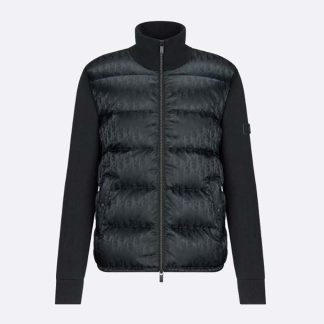 Dior Men Oblique Jacket Black Wool Knit
