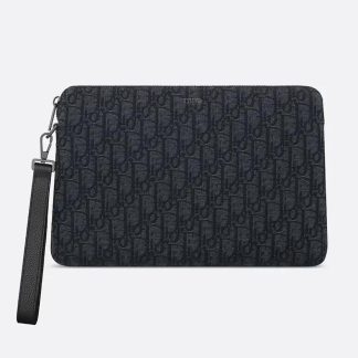 Dior Men Pouch Black Dior Oblique Jacquard 2OBCA251YSE_H03E