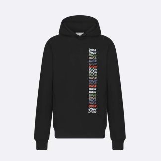 Dior Men Relaxed-fit Hooded Sweatshirt Black Cotton Fleece