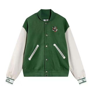 Dior Men Tears Blouson Green Leather Wool and Cashmere